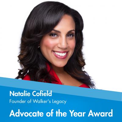 Advocate of the Year is presented to Natalie Madeira Cofield, founder of Walker's Legacy, a global platform for the professional and entrepreneurial multicultural woman. 